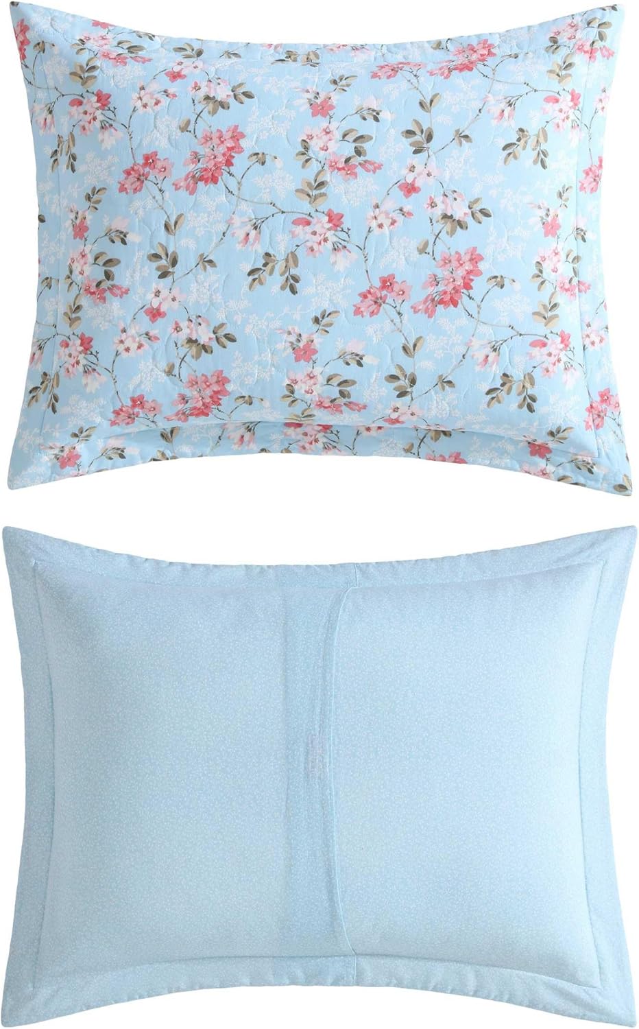 Laura Ashley Full Queen Quilt Set with Shams - Floral Print 100 Cotton