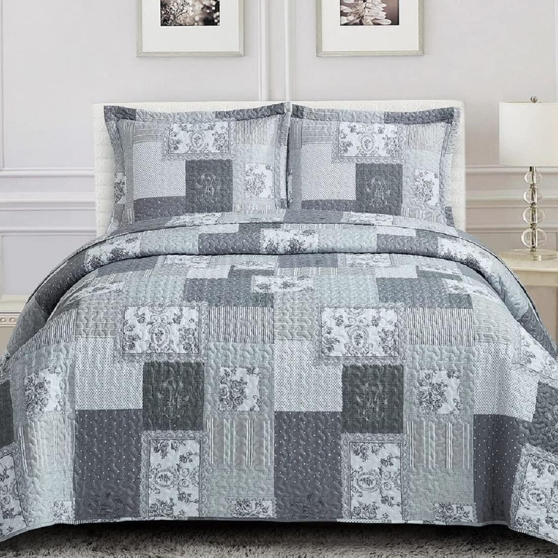 Royal Tradition 5PC Bedspread Set Twin XL Wrinkle-Free Microfiber 1