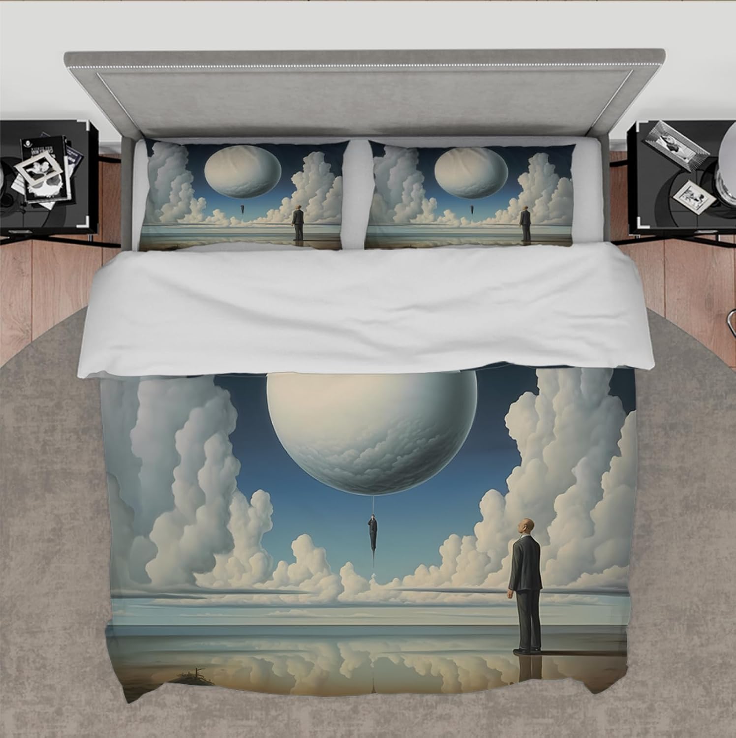 Surrealism Duvet Cover Set Super King with Zipper and Ties