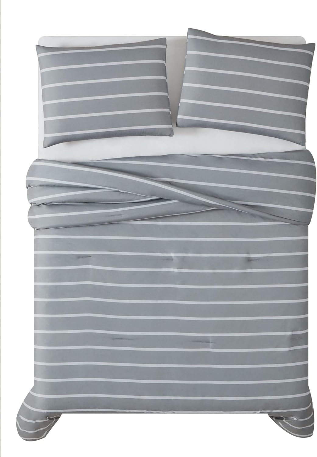 TRULY SOFT Maddow Stripe Grey Comforter Set