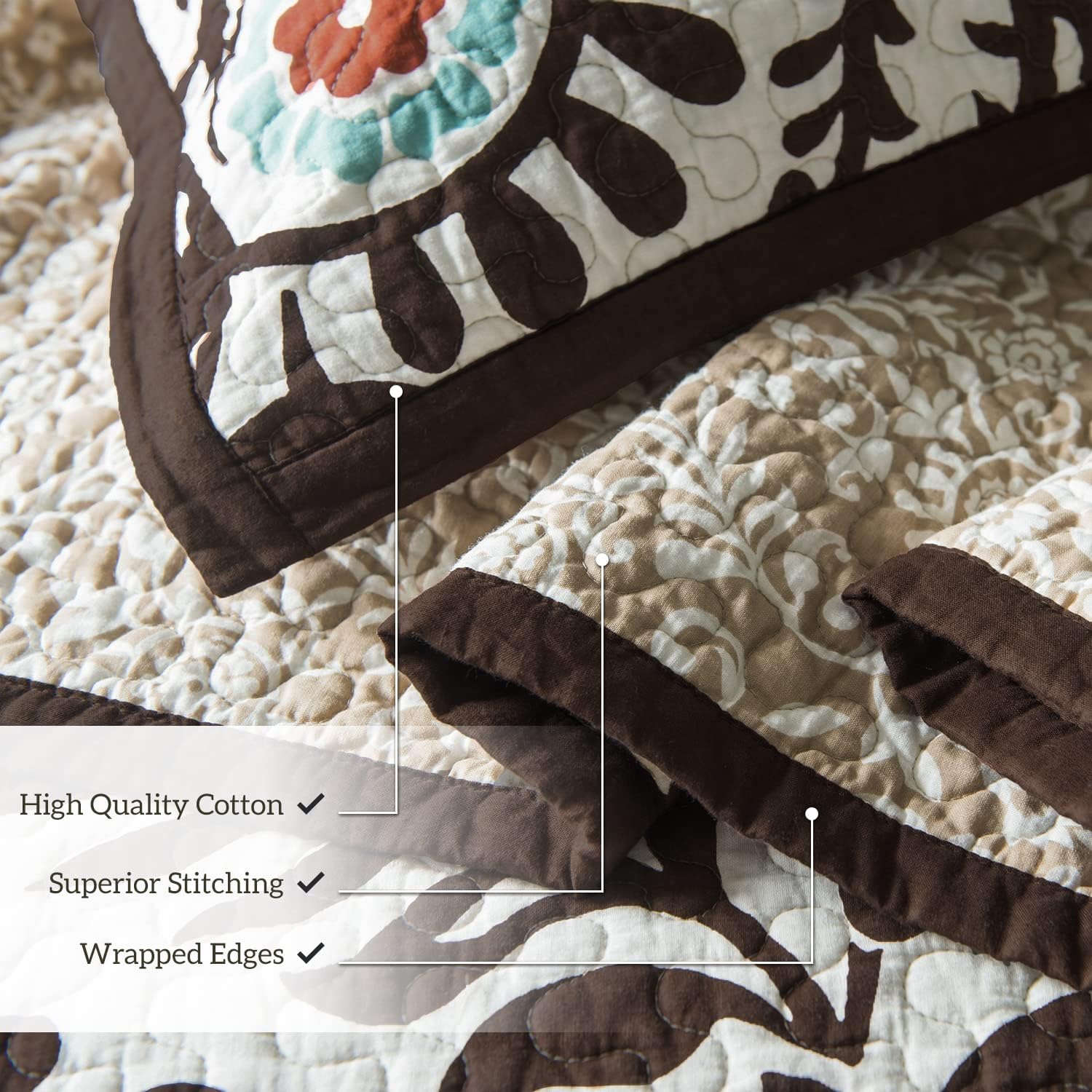 Paseo Road Rebecca 3 Piece Quilt Set with Pillow Shams