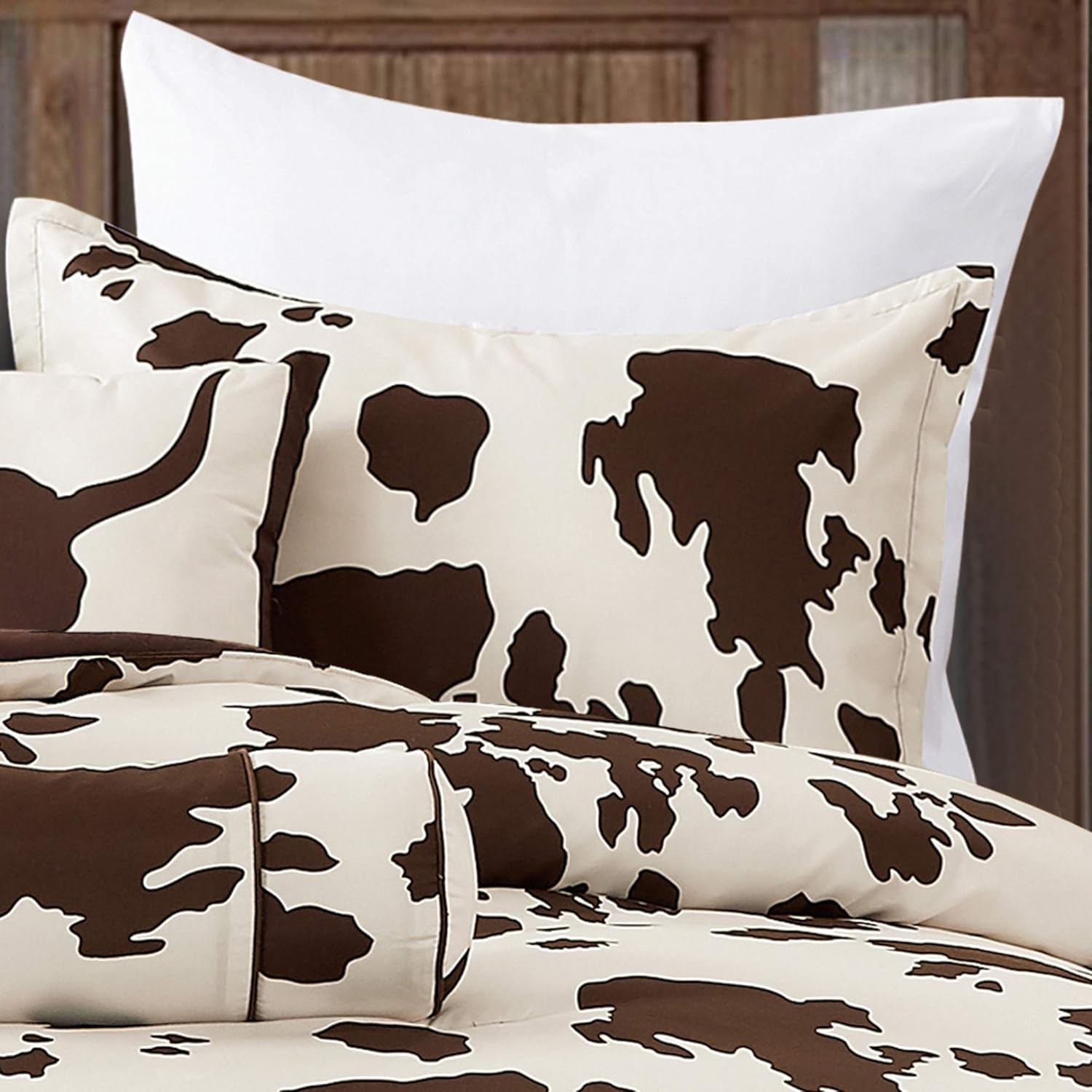 Linen Mart Southwestern Rustic Brown Beige Microfiber Comforter Set - 6 Piece Twin