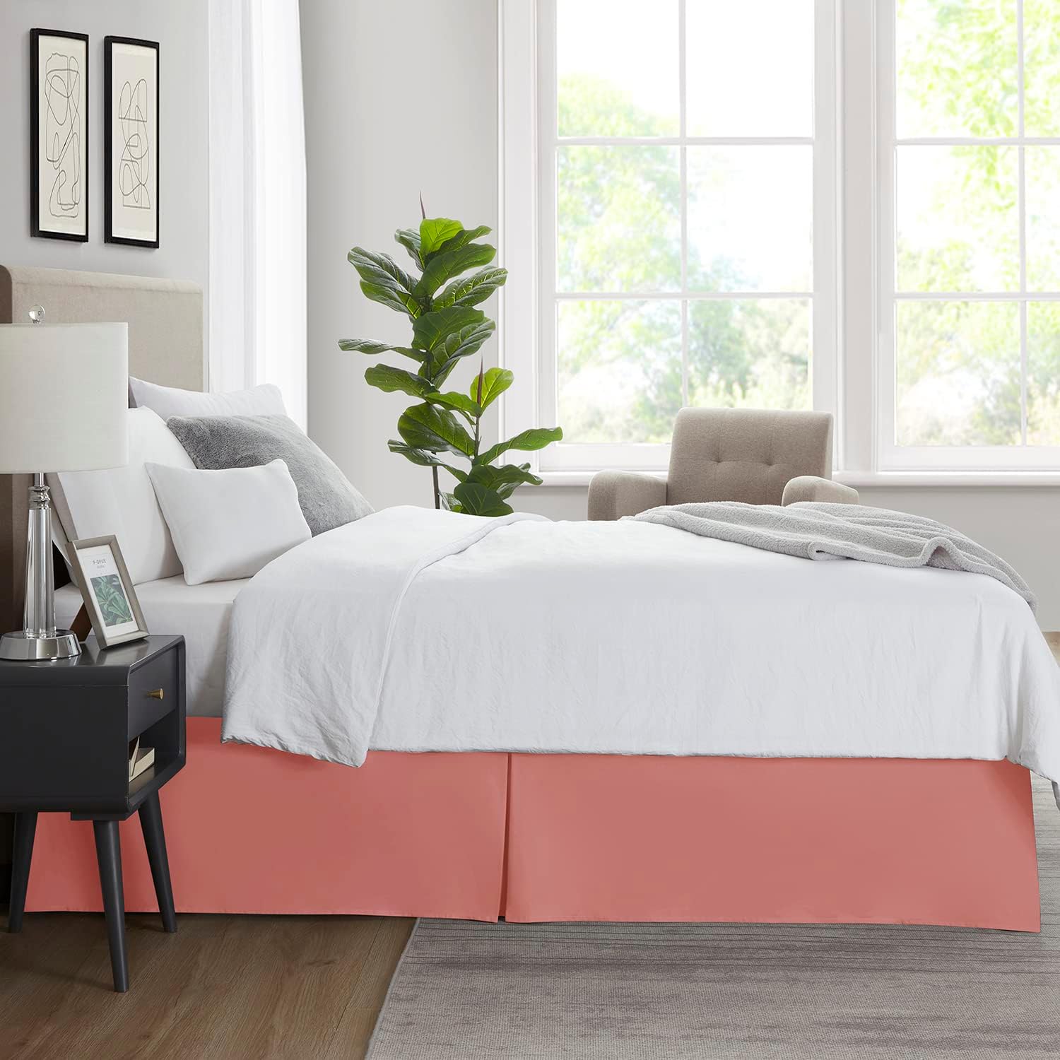 Nestl Misty Rose Full XL Bed Skirt