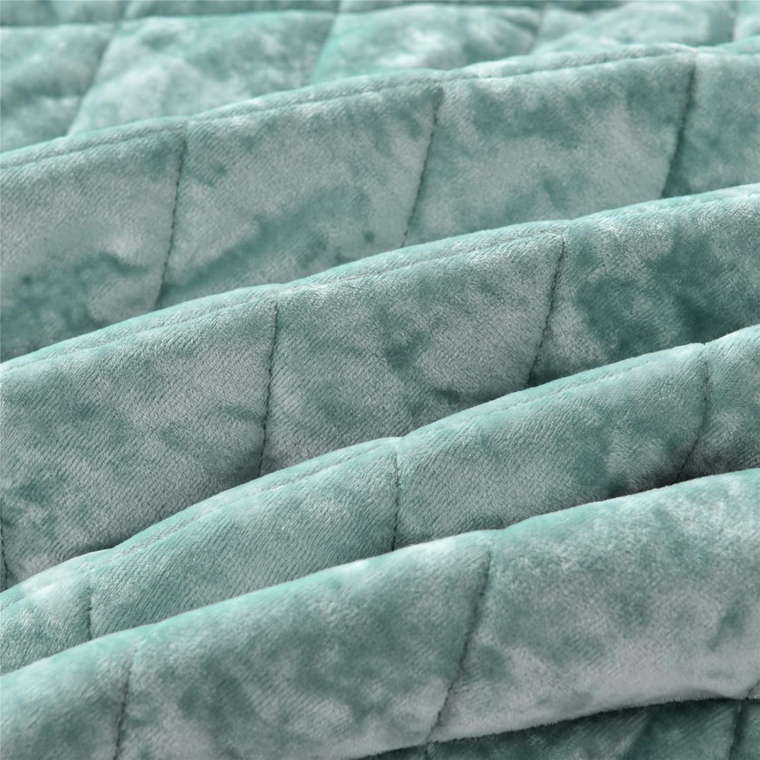 Fredsure Distressed Velvet Quilt Set Twin Sage Green