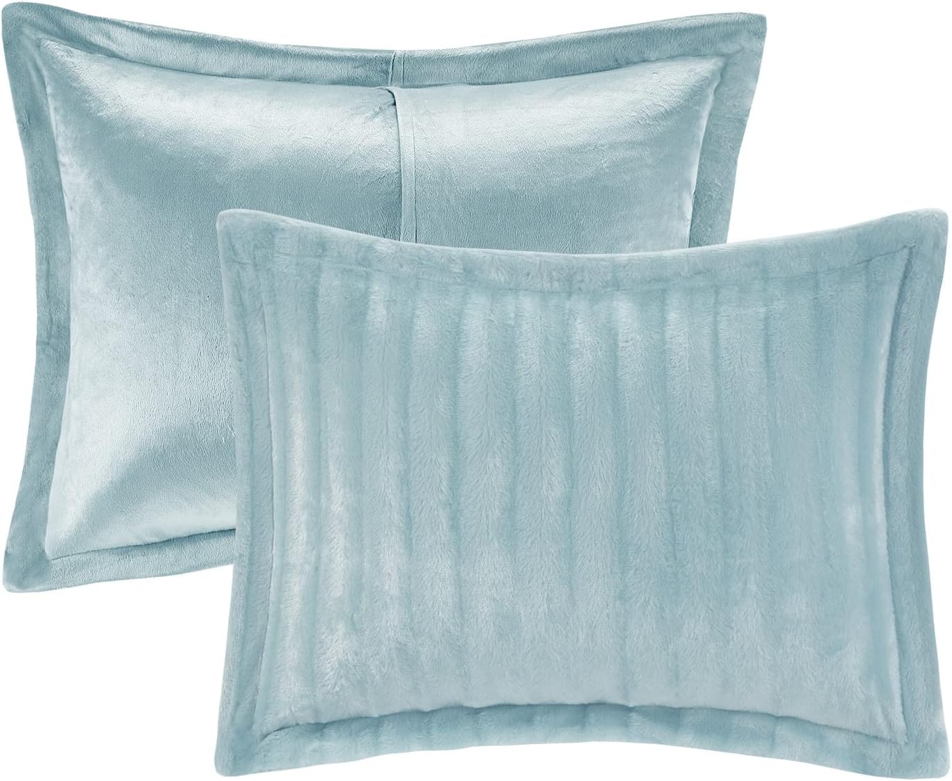 Madison Park Duke Luxe Faux Fur Comforter Set Aqua 3 Piece