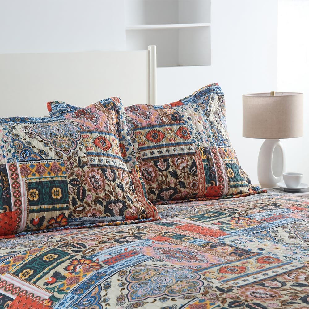 Autumn Dream Cotton Quilt Set 3-Piece Reversible Bedspread