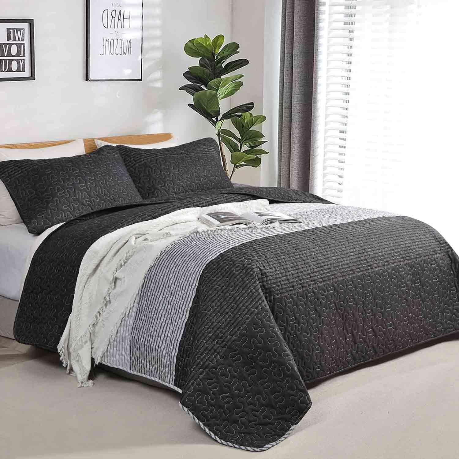 Nanko Quilt Set Queen Full 3 Pcs Modern Patchwork