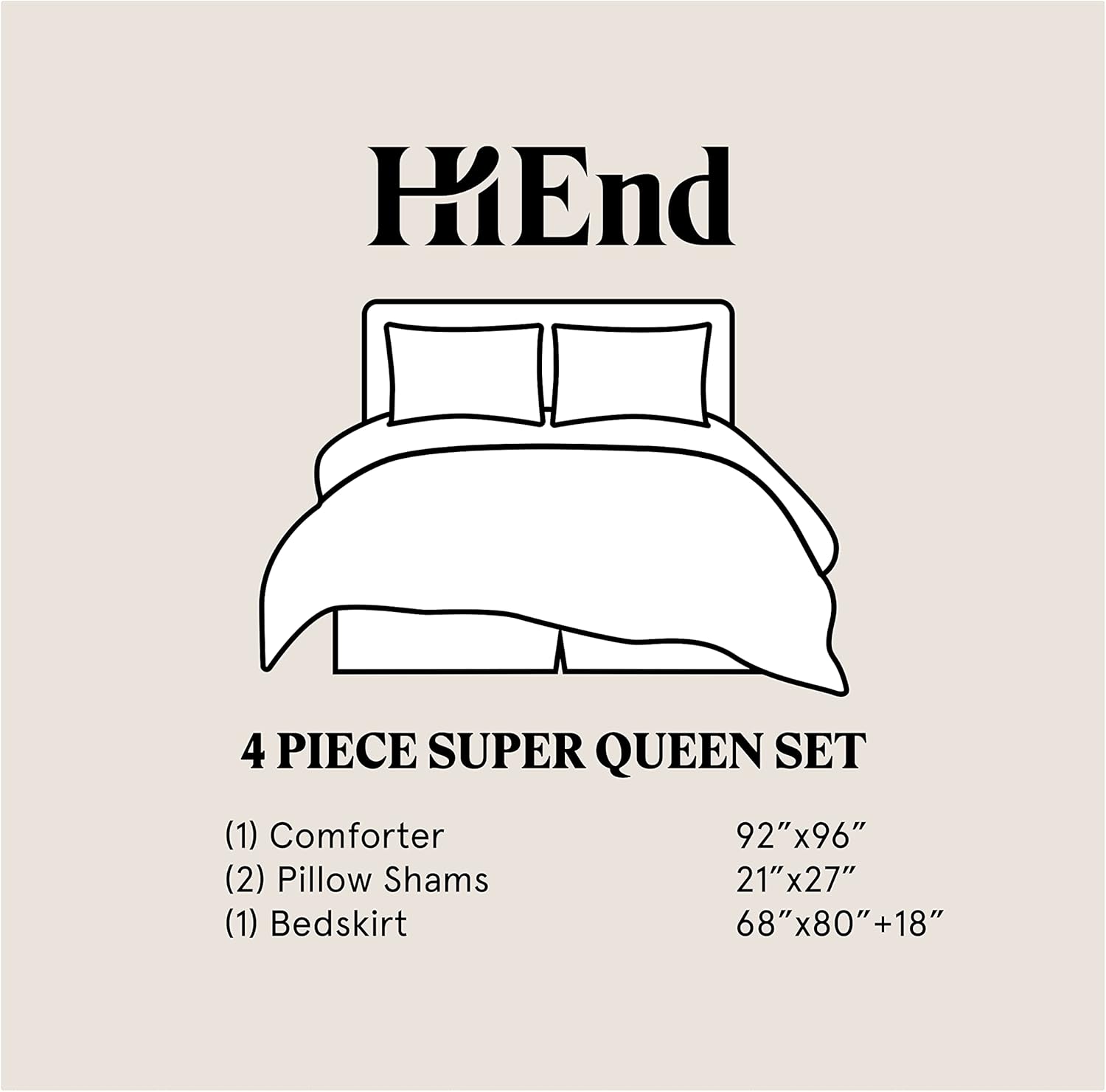 HiEnd Accents Hollywood 4 Piece Super Queen Comforter Set