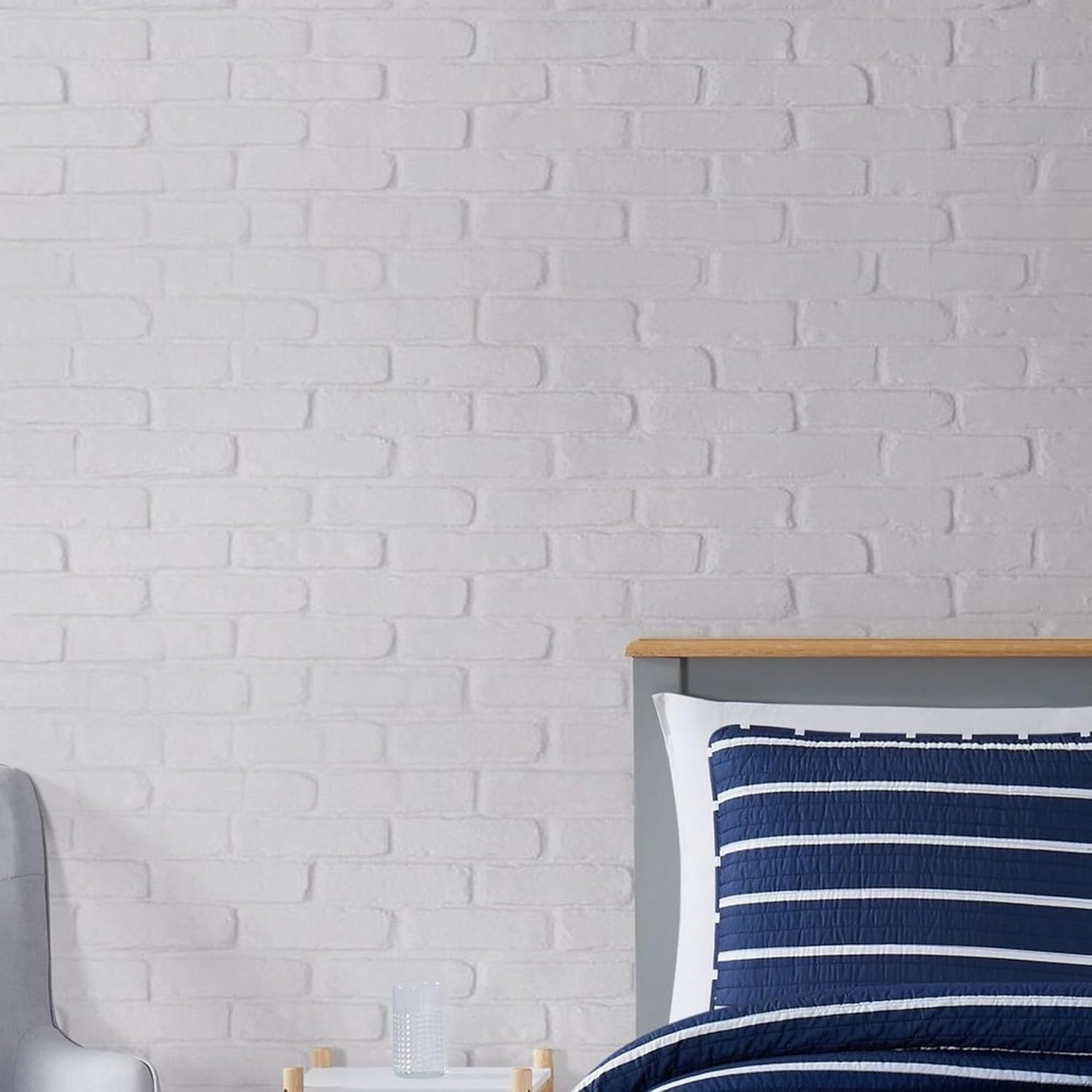 TRULY SOFT Navy Stripe Twin XL Quilt Set