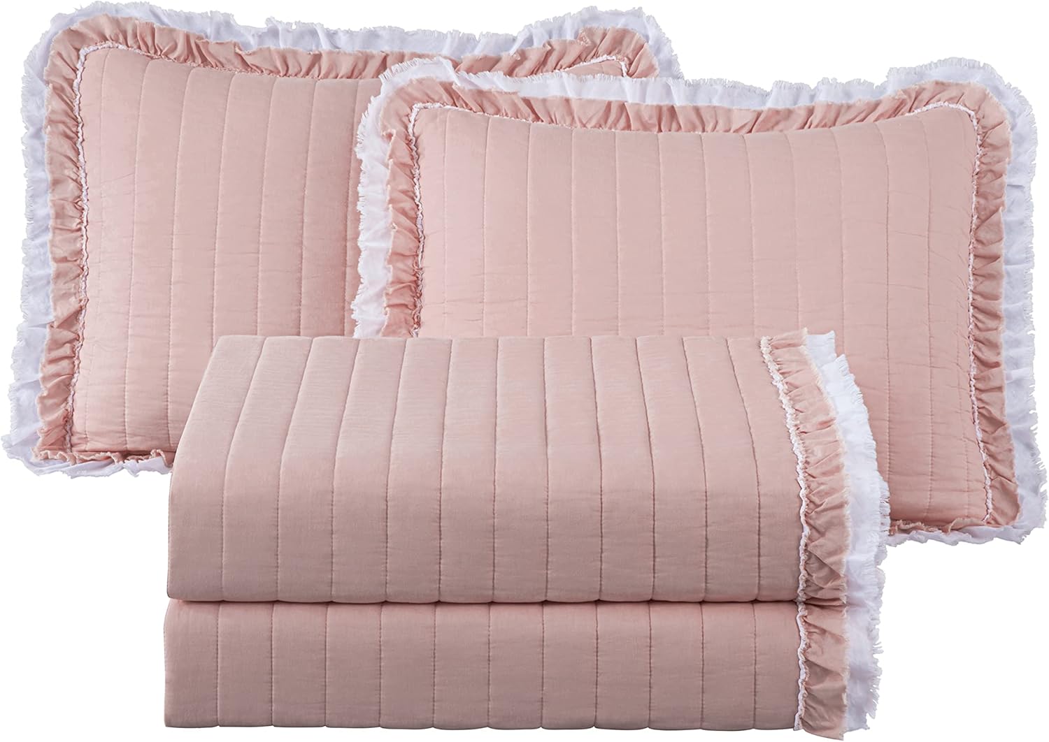 Chezmoi Collection Bonnie 3-Piece Cotton Quilt Set