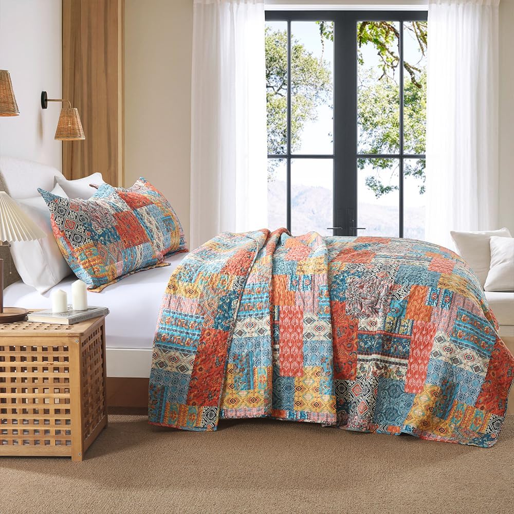 ENASAL Cotton Quilt Bedspread King Size Reversible