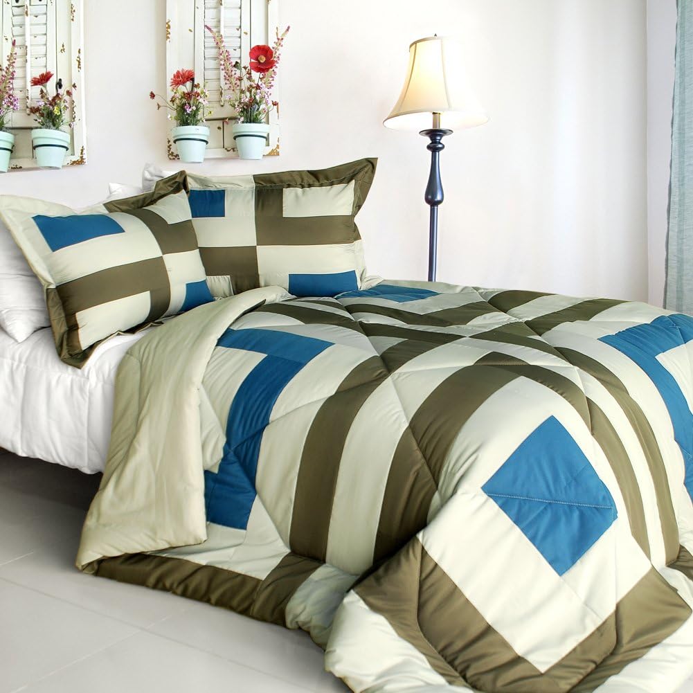 So Young Quilted Patchwork Down Alternative Comforter Set