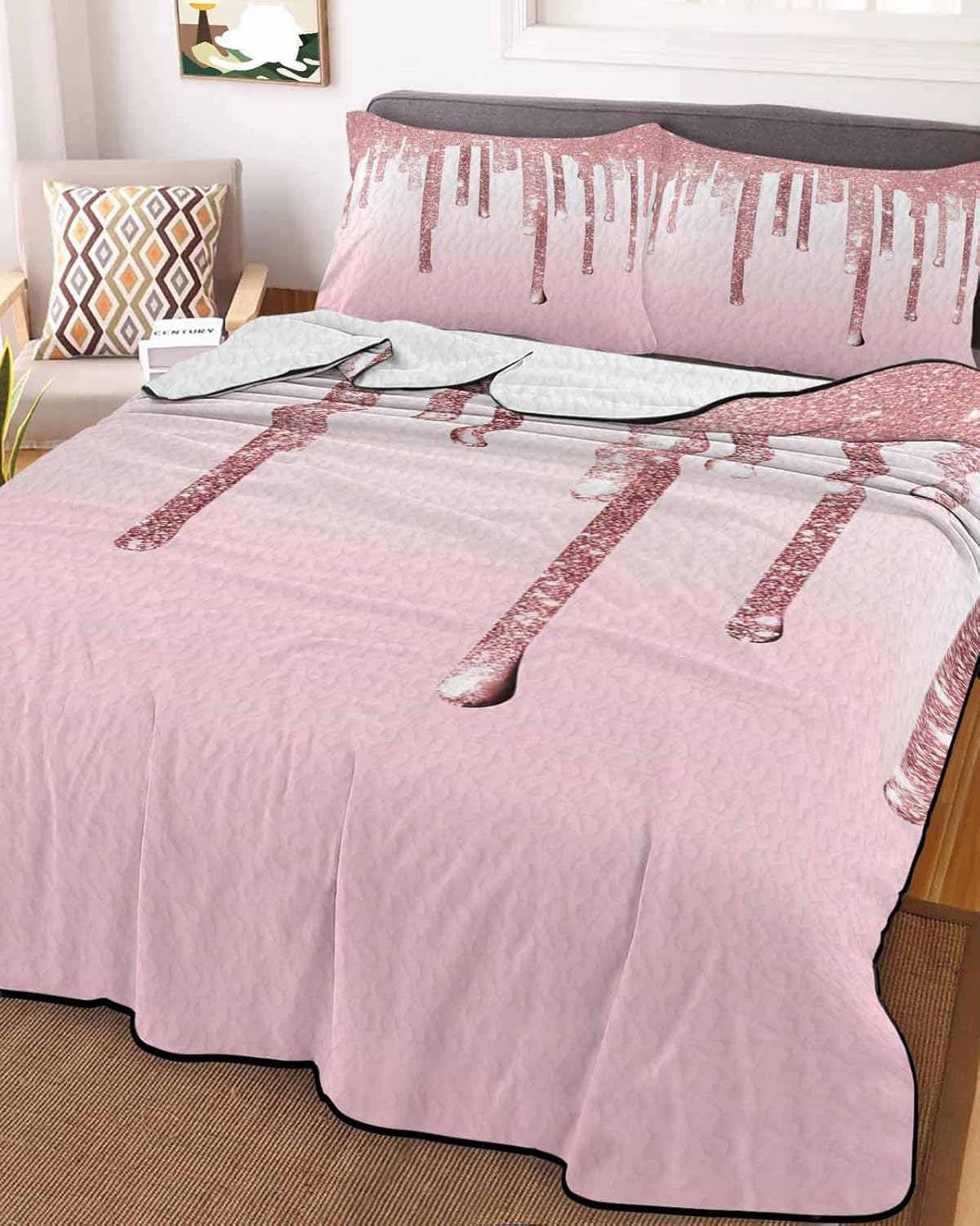 RisQiten Twin XL Quilt Set with Shams 1