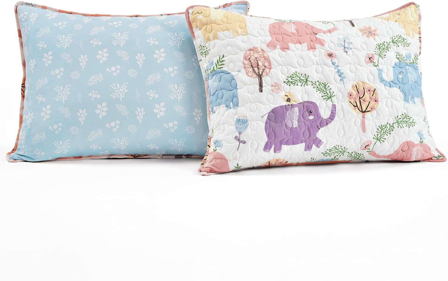 Lush Decor Hygge Elephant Quilt Set Twin White