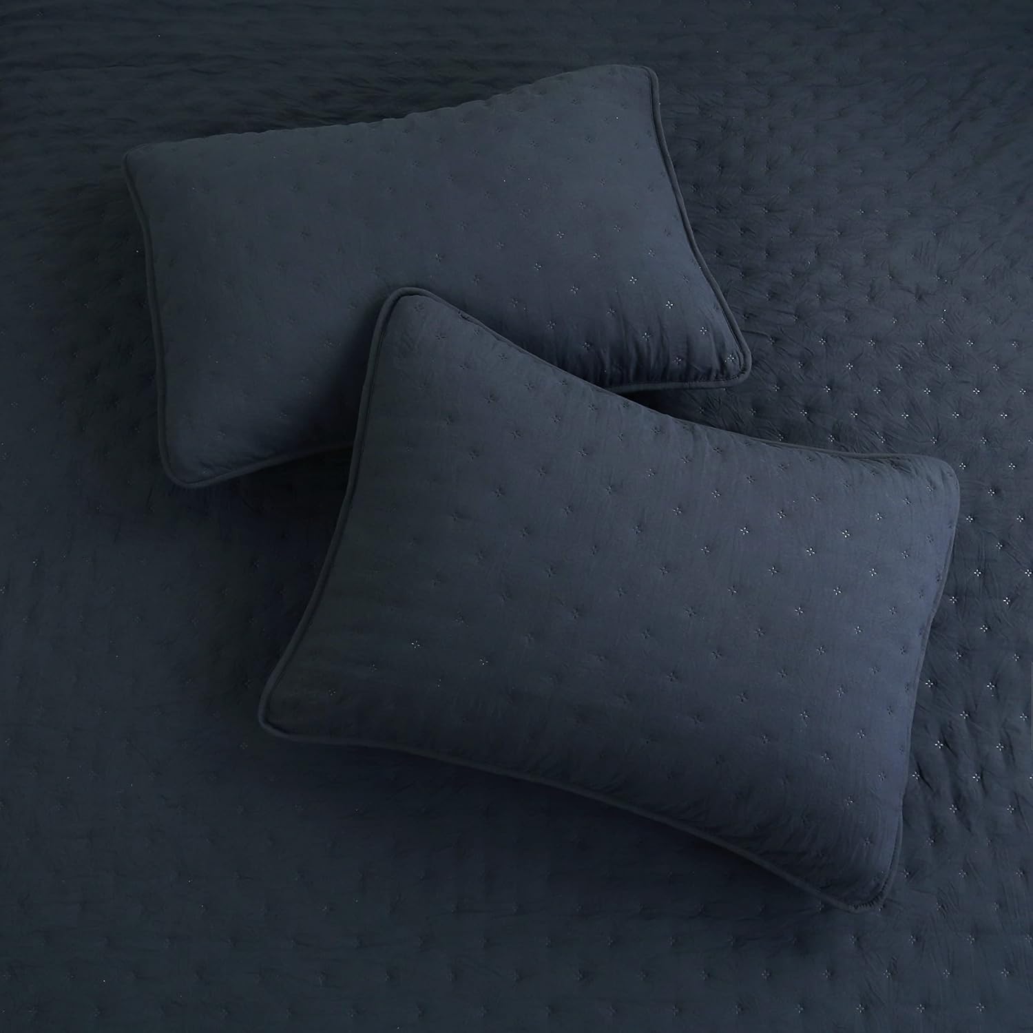 ROARINGWILD Navy Blue Queen Quilt Set with Pillow Shams - 3 Piece 90x90 Inches