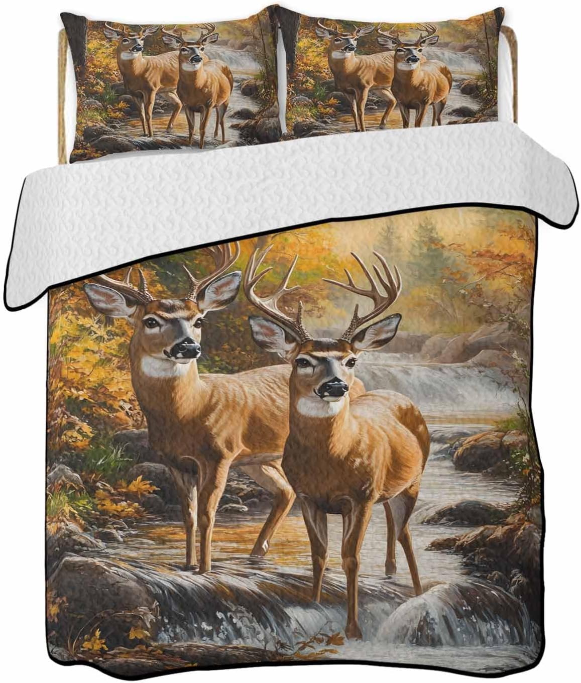 RisQiten Twin XL Quilt Bedding Set 3 Piece Reversible