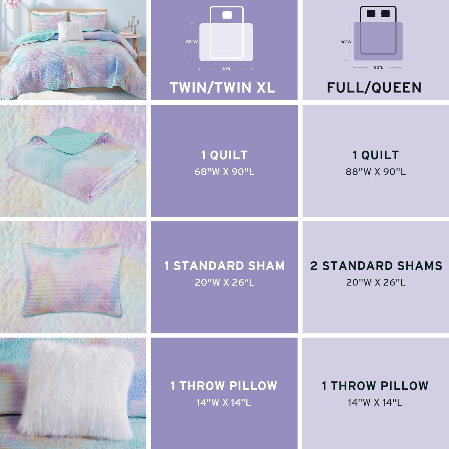 Intelligent Design Cassiopeia Tie-Dye Quilt Set