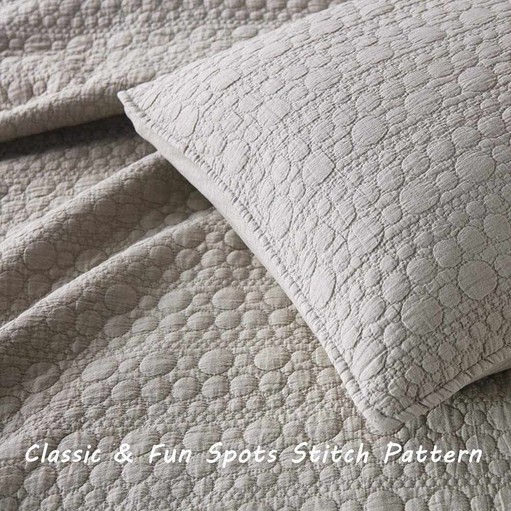 HORIMOTE HOME Quilt Set Twin Beige Stone-Washed Microfiber