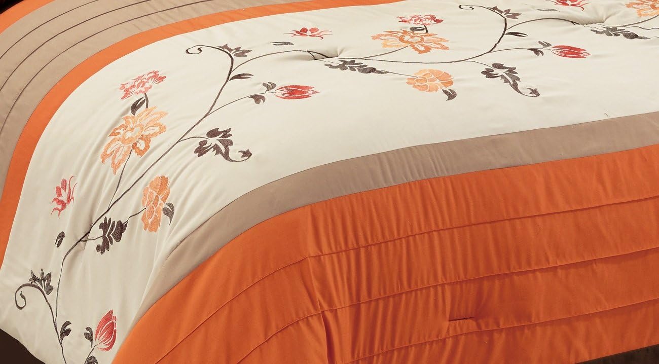 Chezmoi Collection Serene 7-Piece Comforter Set Queen