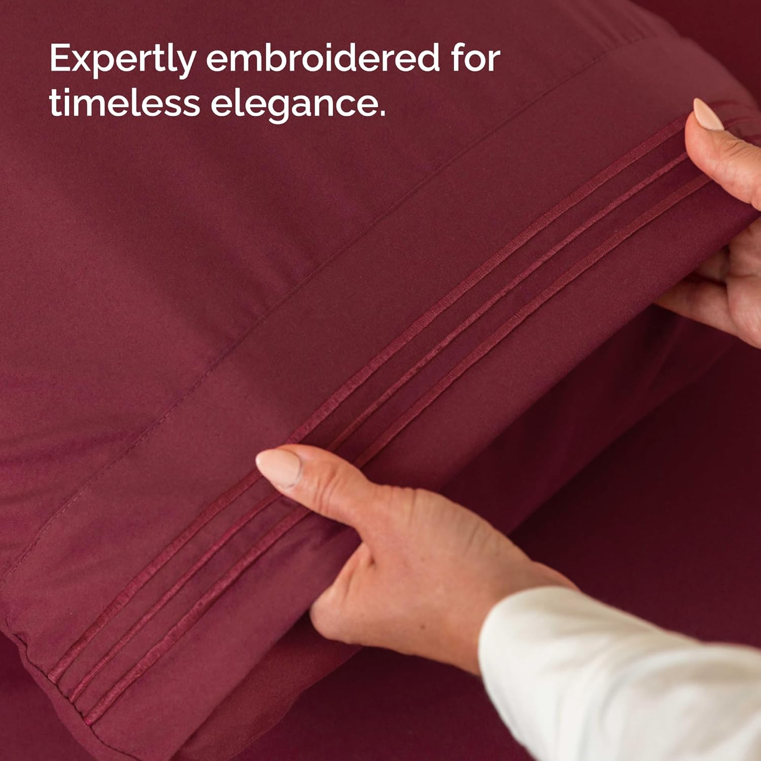 CGK Unlimited Wrap Around Dust Ruffle Bed Skirt Set - Burgundy 1