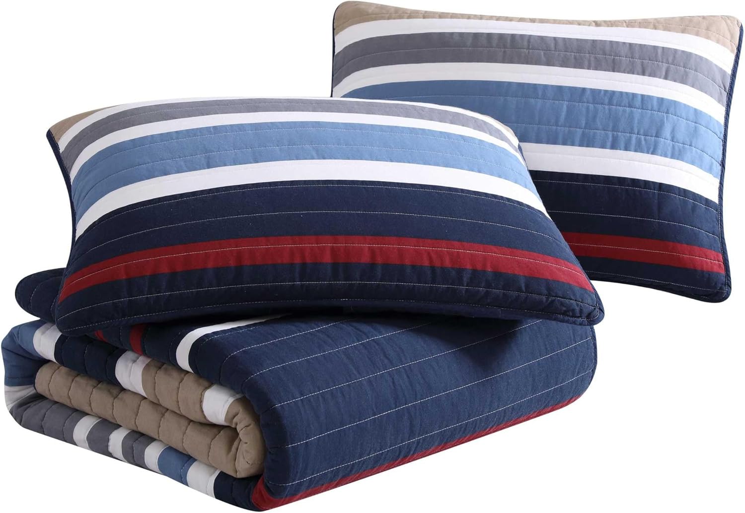 Nautica Twin Quilt Set - Reversible Cotton Bedding 1