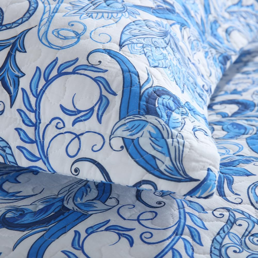 Camandy Cotton Quilt Bedding Set Reversible 3 Pieces King Size
