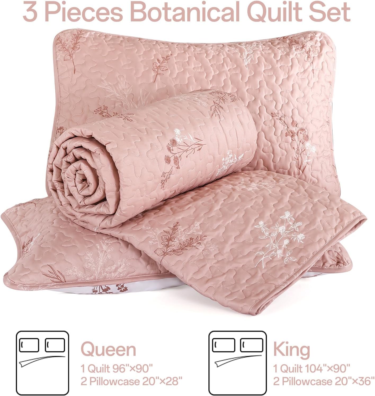 Drucon Reversible Microfiber King Quilt Set