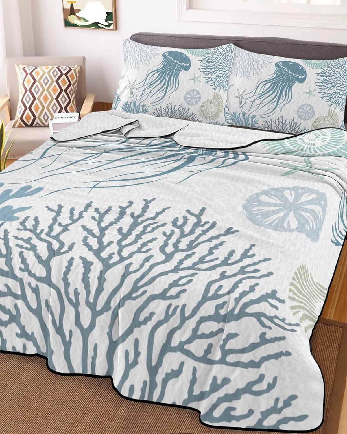 TocaHome Summer Twin XL Quilt Set with 2 Pillowcases