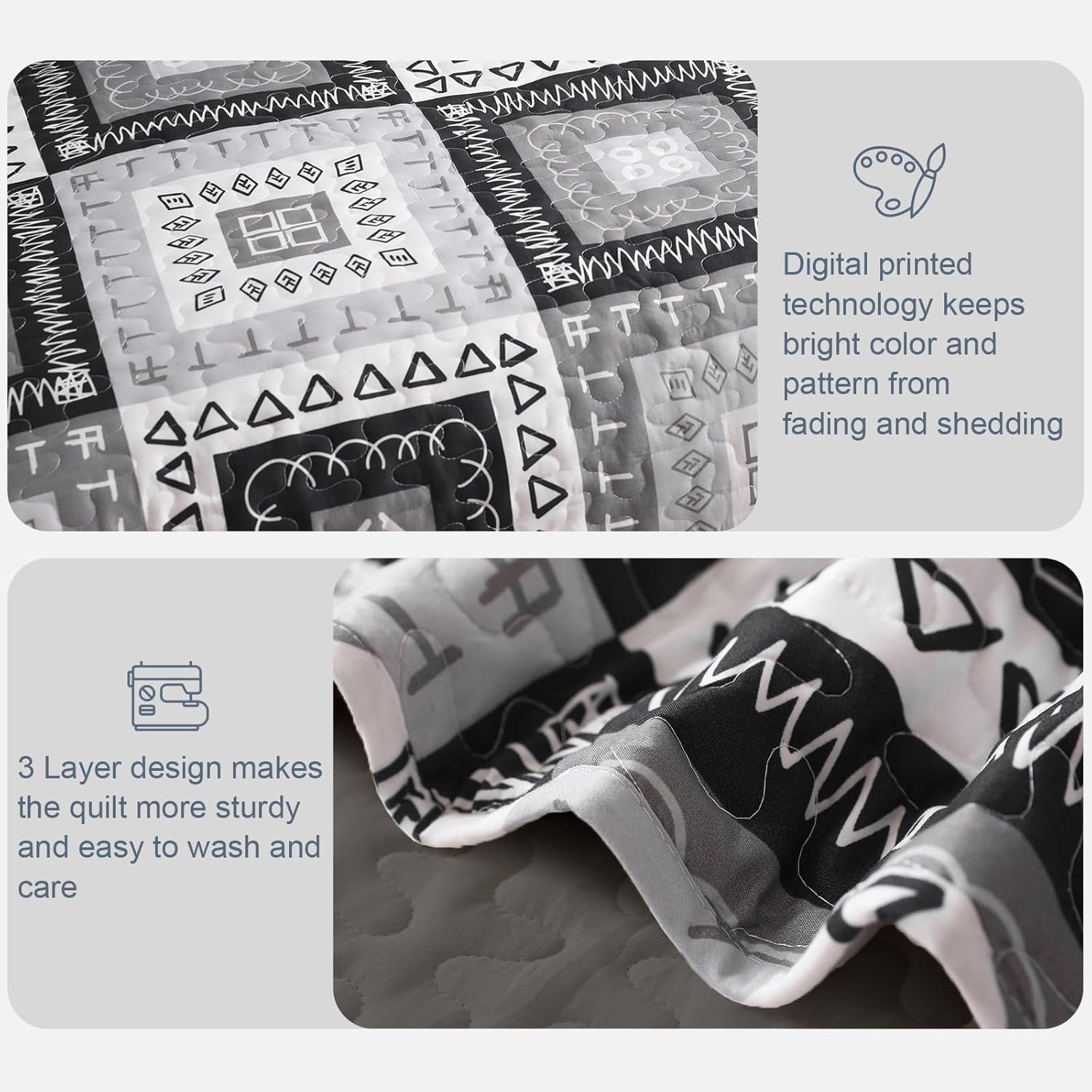 Exclusivo Mezcla Reversible Boho Quilt Set Twin Size 1