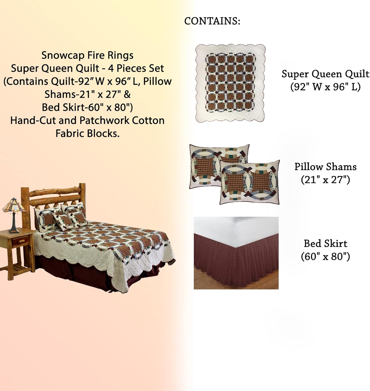 Patch Magic Quilts Snowcap Fire Rings Super Queen Set