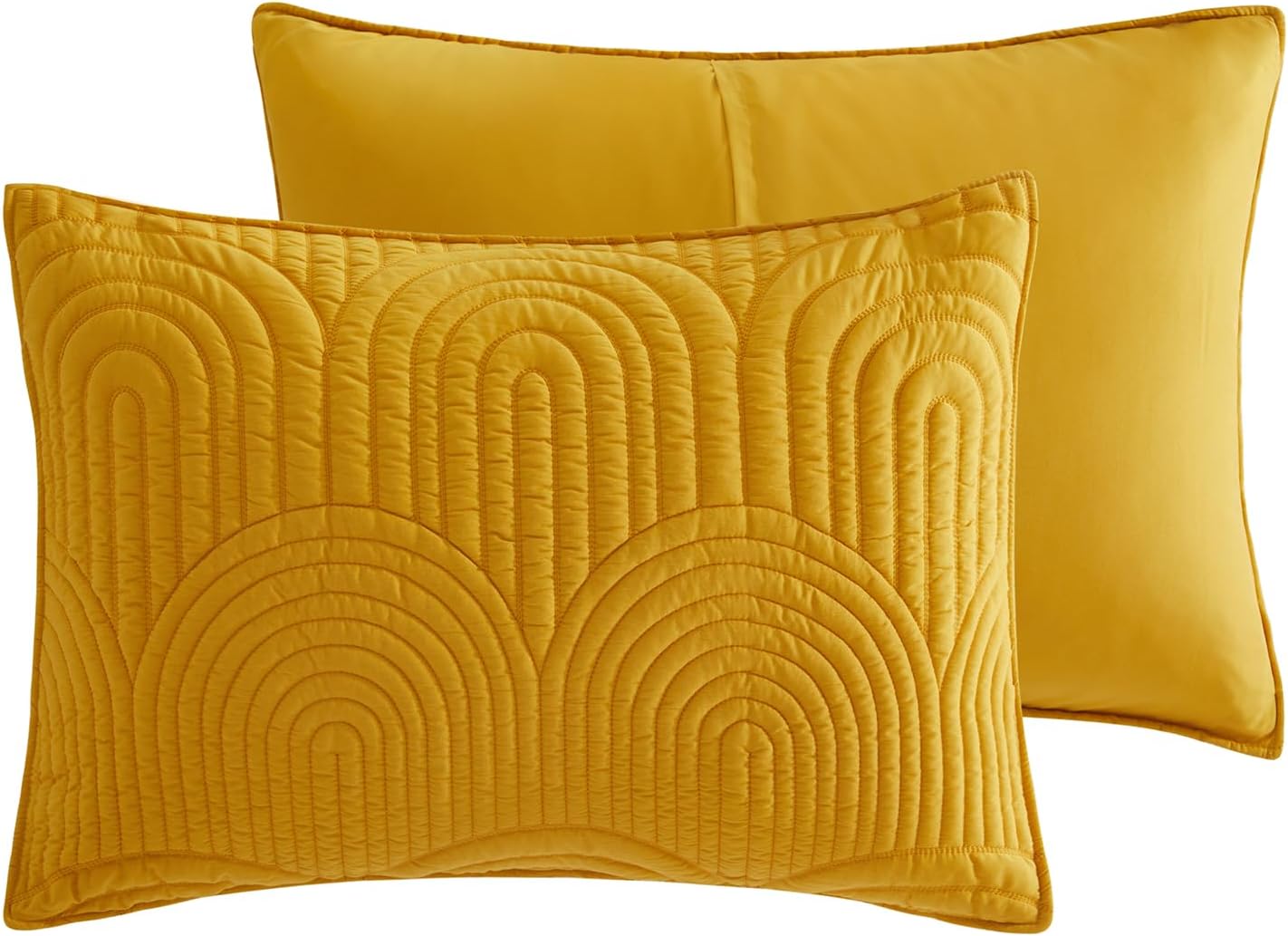 Safonory Mustard Yellow Quilt Set Twin Size