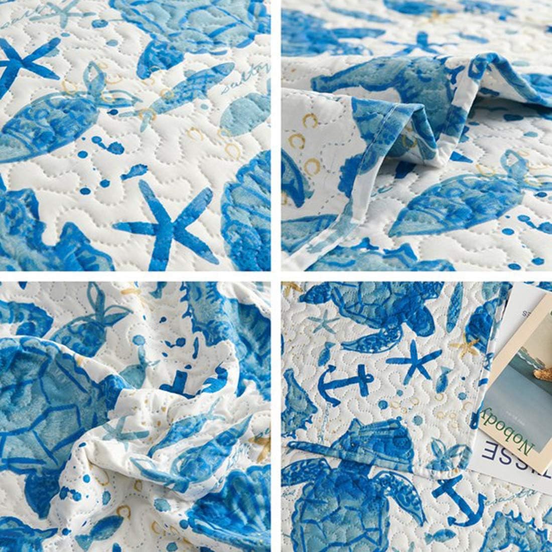 Oliven Ocean Themed Turtle Quilt Set Twin