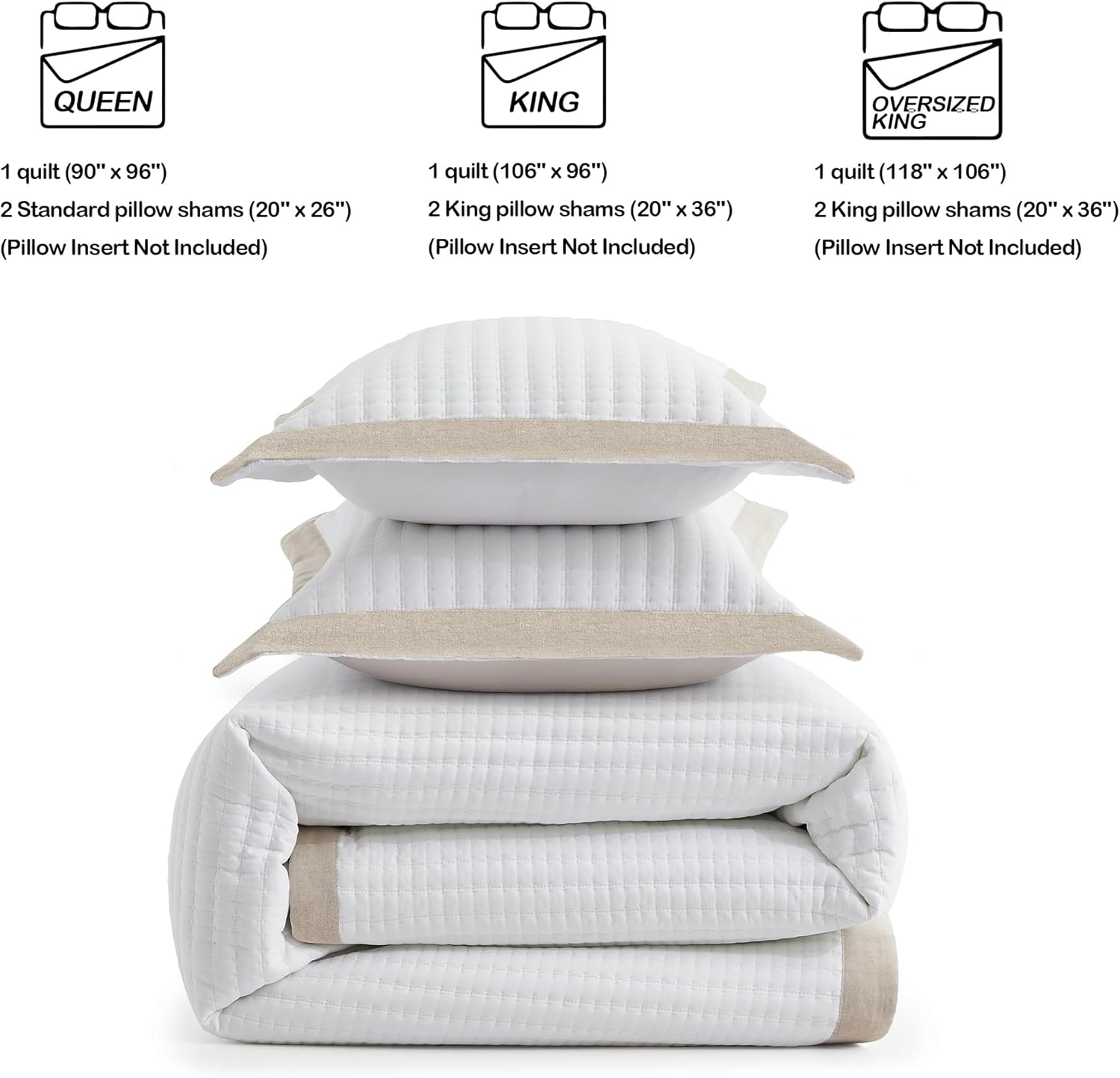 Bonlino Queen Quilt Set with 2 Pillow Shams