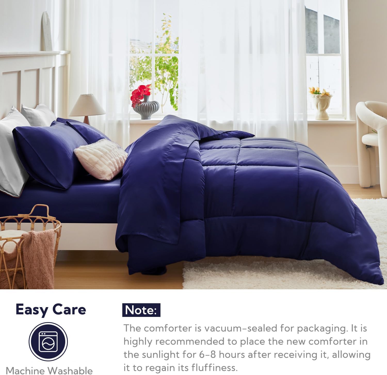 MRHM Reversible Comforter Set Navy Blue