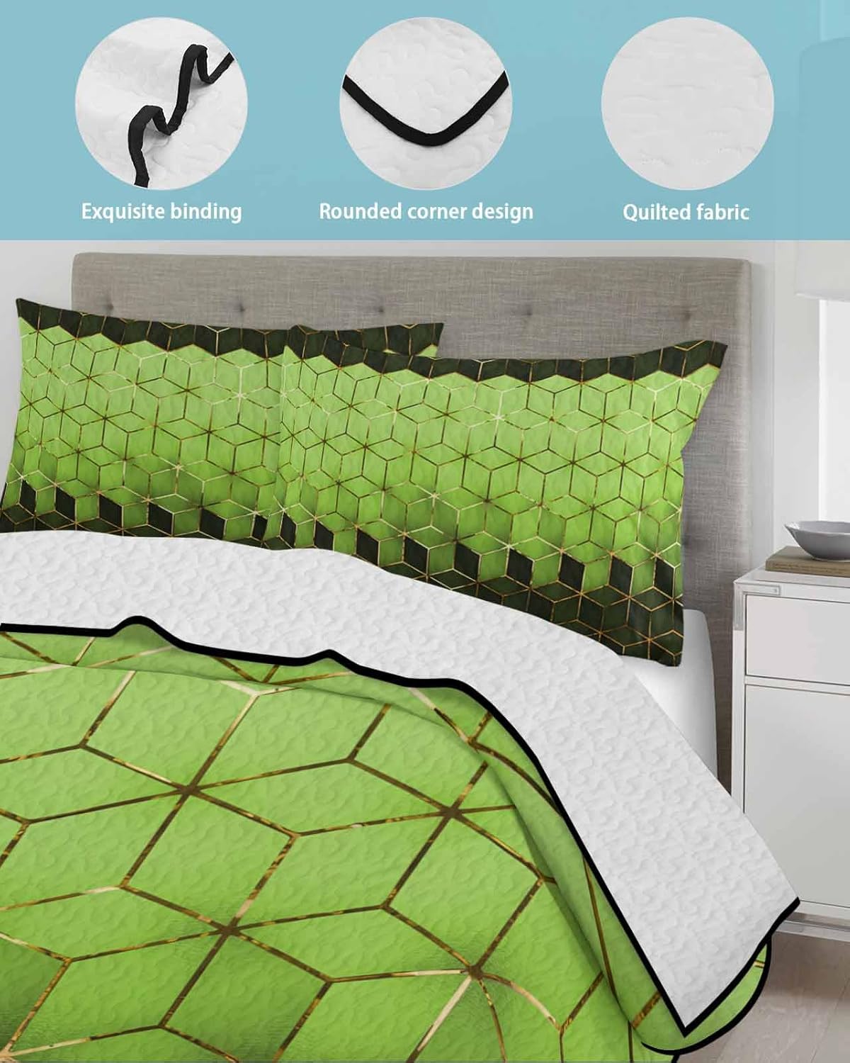 TocaHome Summer Quilt Twin XL Set with 2 Pillowcases 1