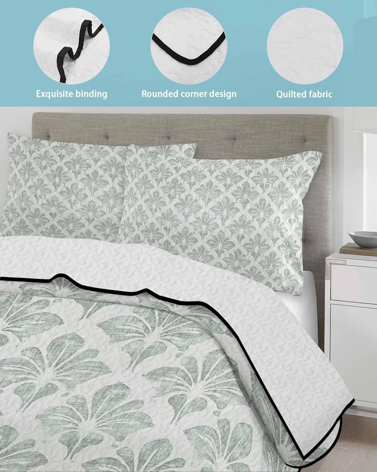 RisQiten Twin XL Quilt Set with Shams
