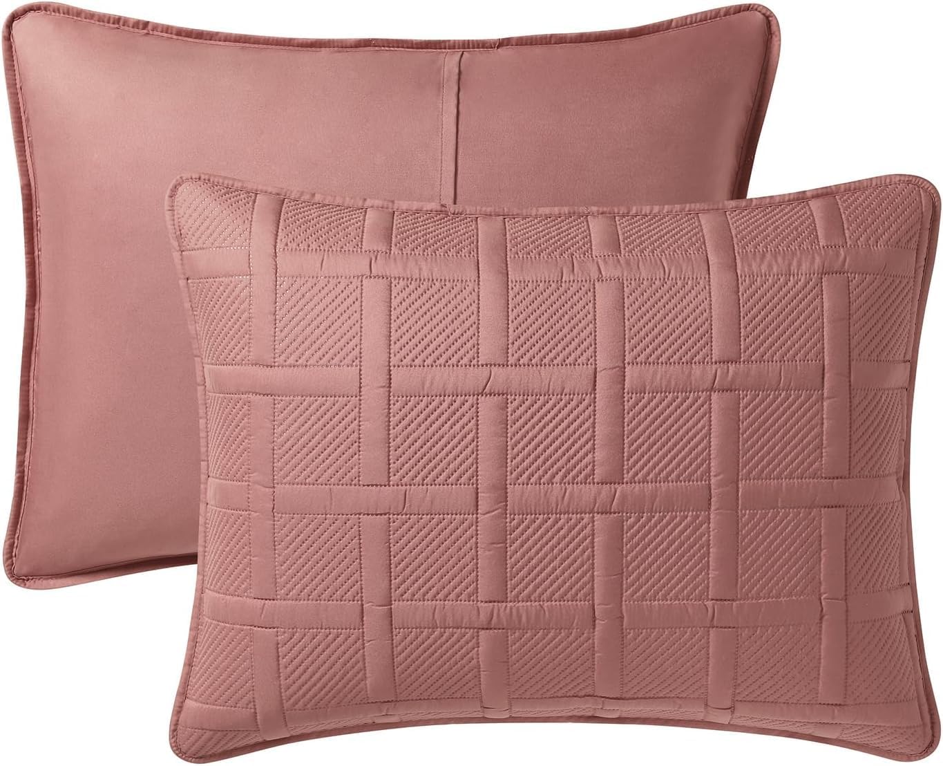 VCNY Home - FullQueen Quilt Set with Square Rose Pillow Shams