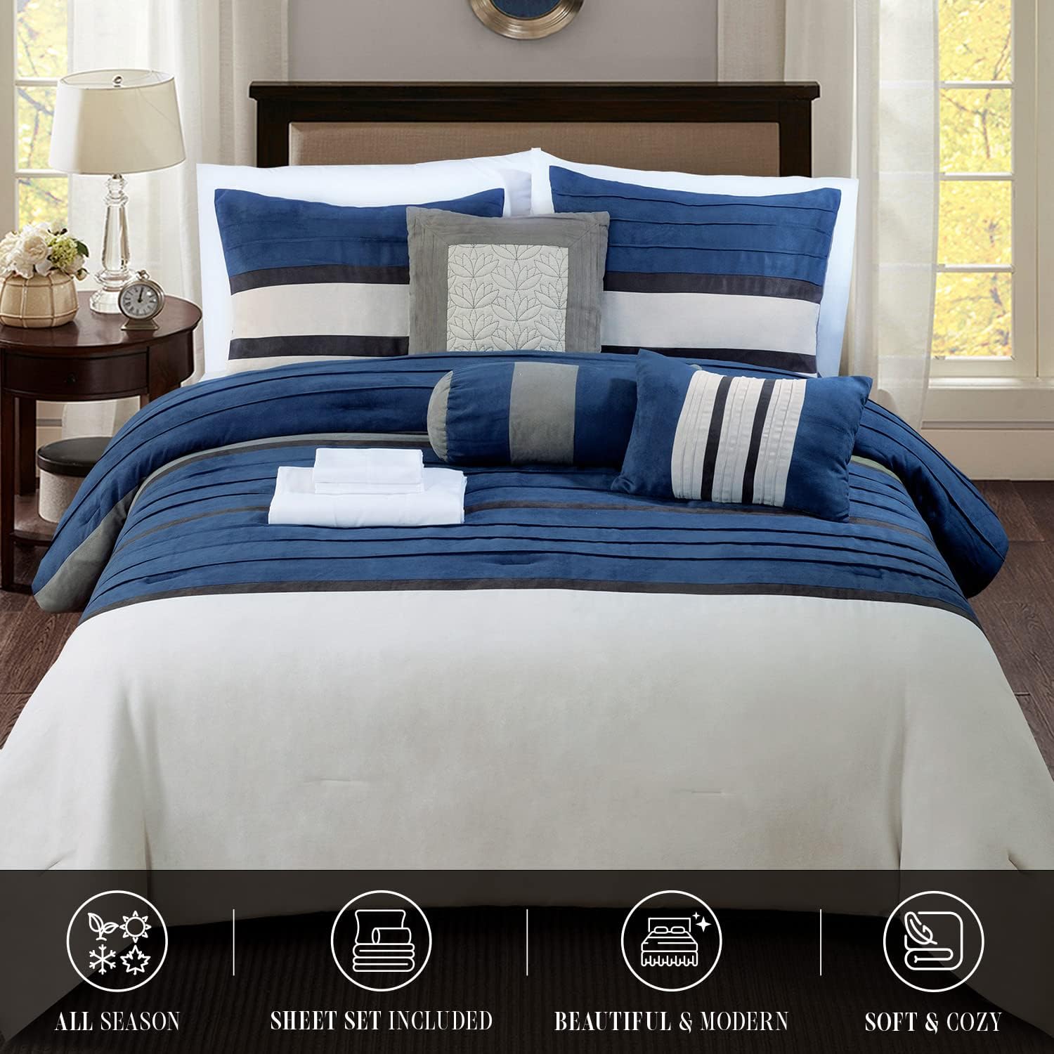 Elegant Comfort 12PC King Bed-in-a-Bag Set