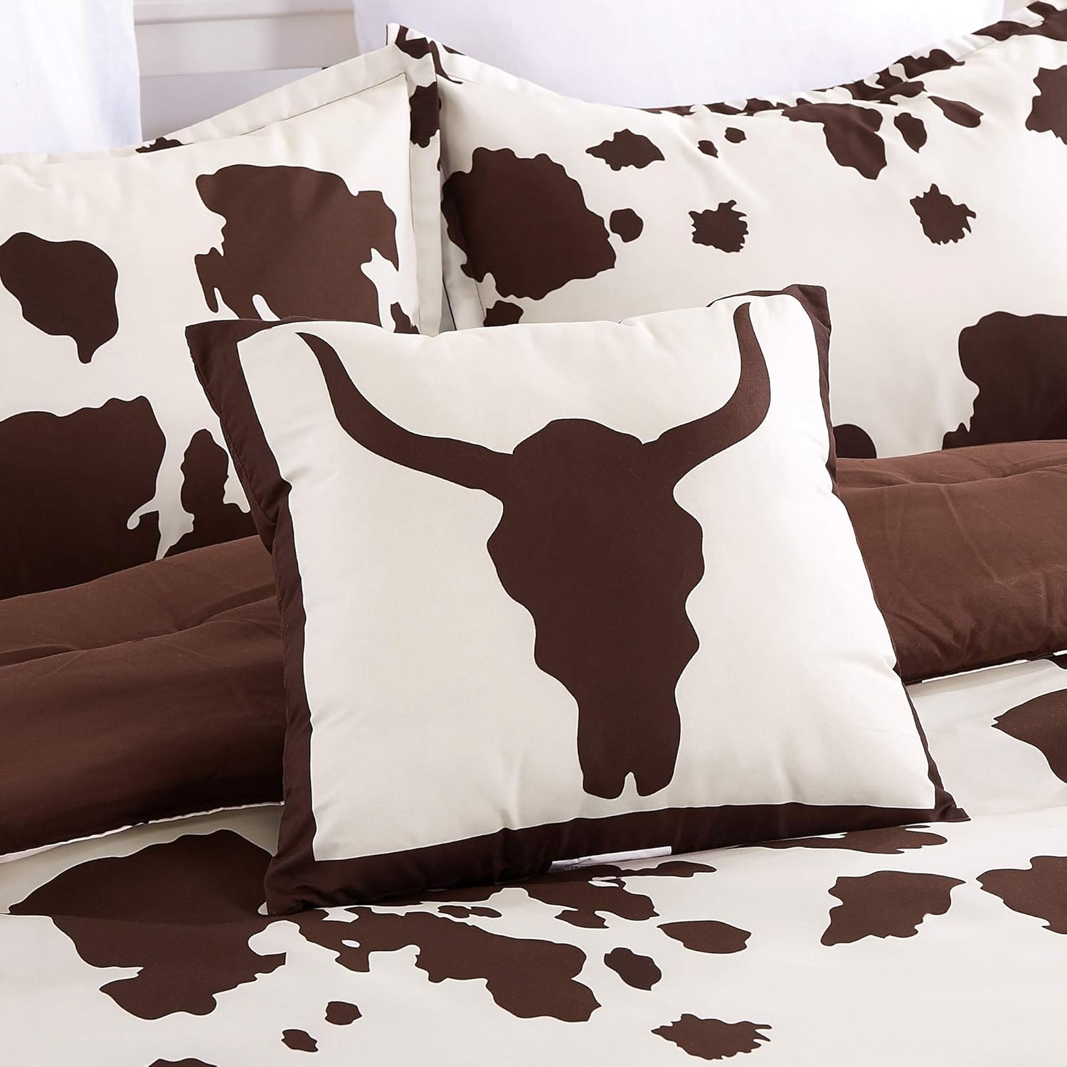 Linen Mart Southwestern Rustic Brown Beige Microfiber Comforter Set - 6 Piece Twin