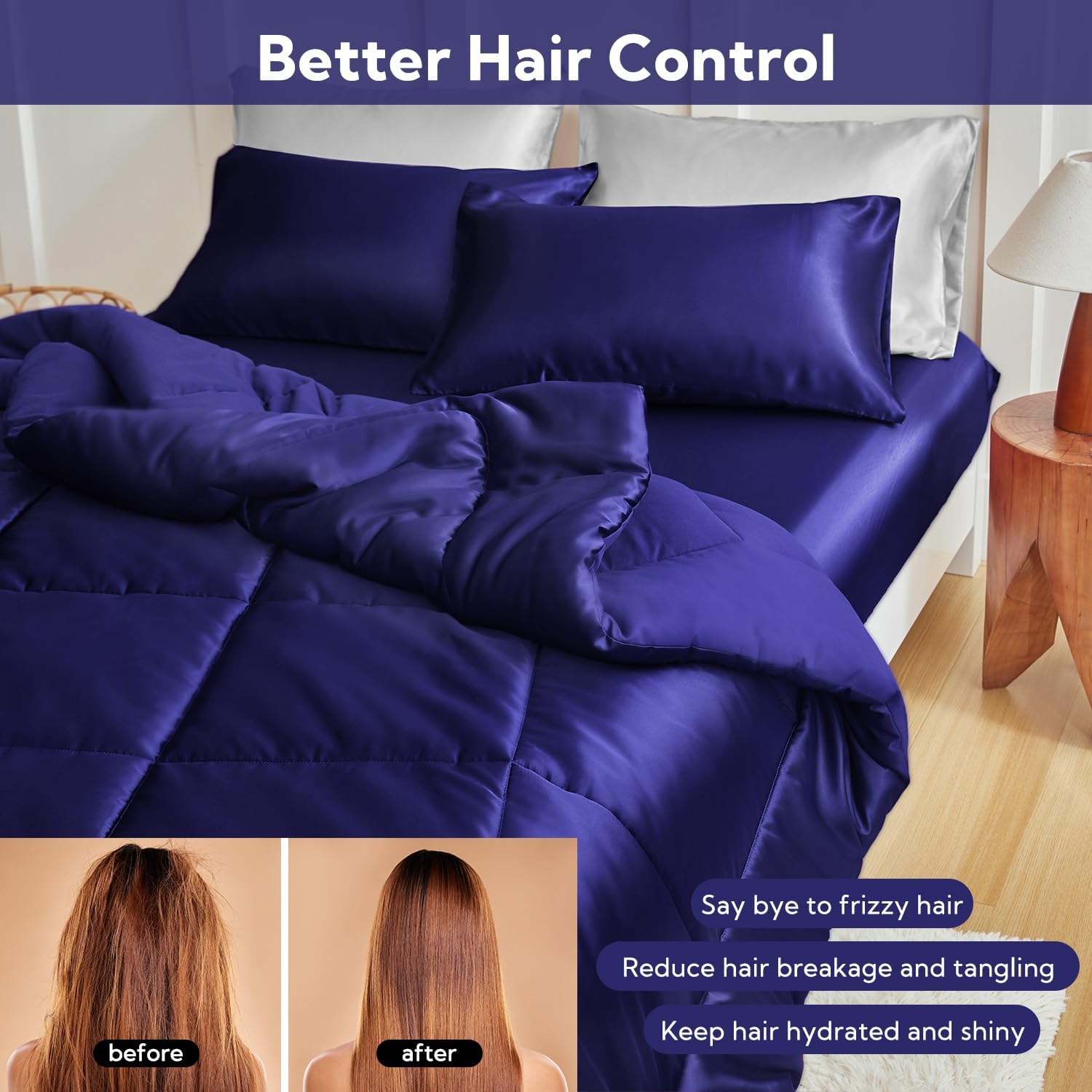 MRHM Reversible Comforter Set Navy Blue