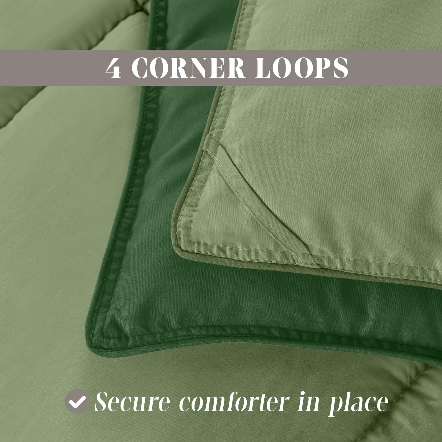 Elegant Comfort 3-Piece Reversible Comforter Set Twin XL Hunter GreenSage