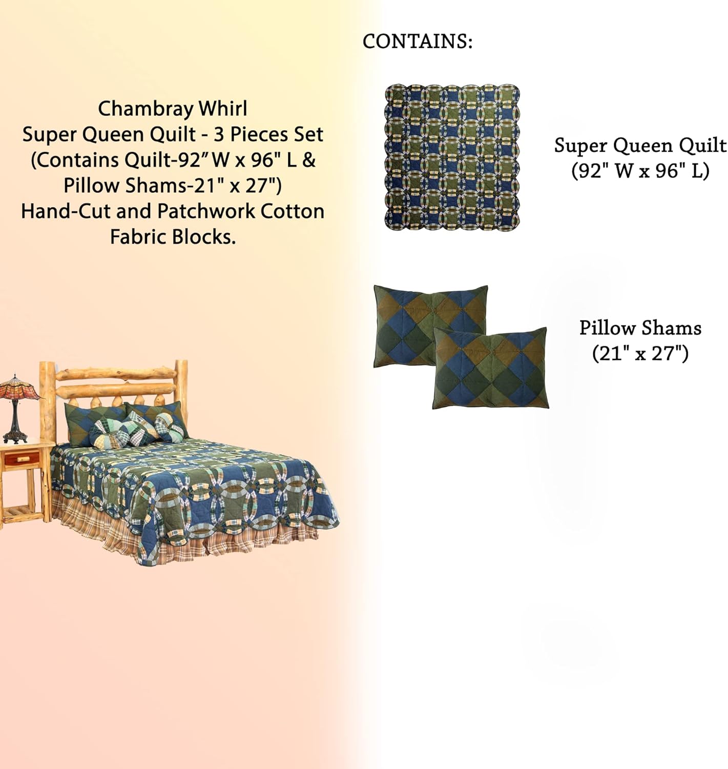 Patch Magic Quilts Chambray Whirl Super Queen Set