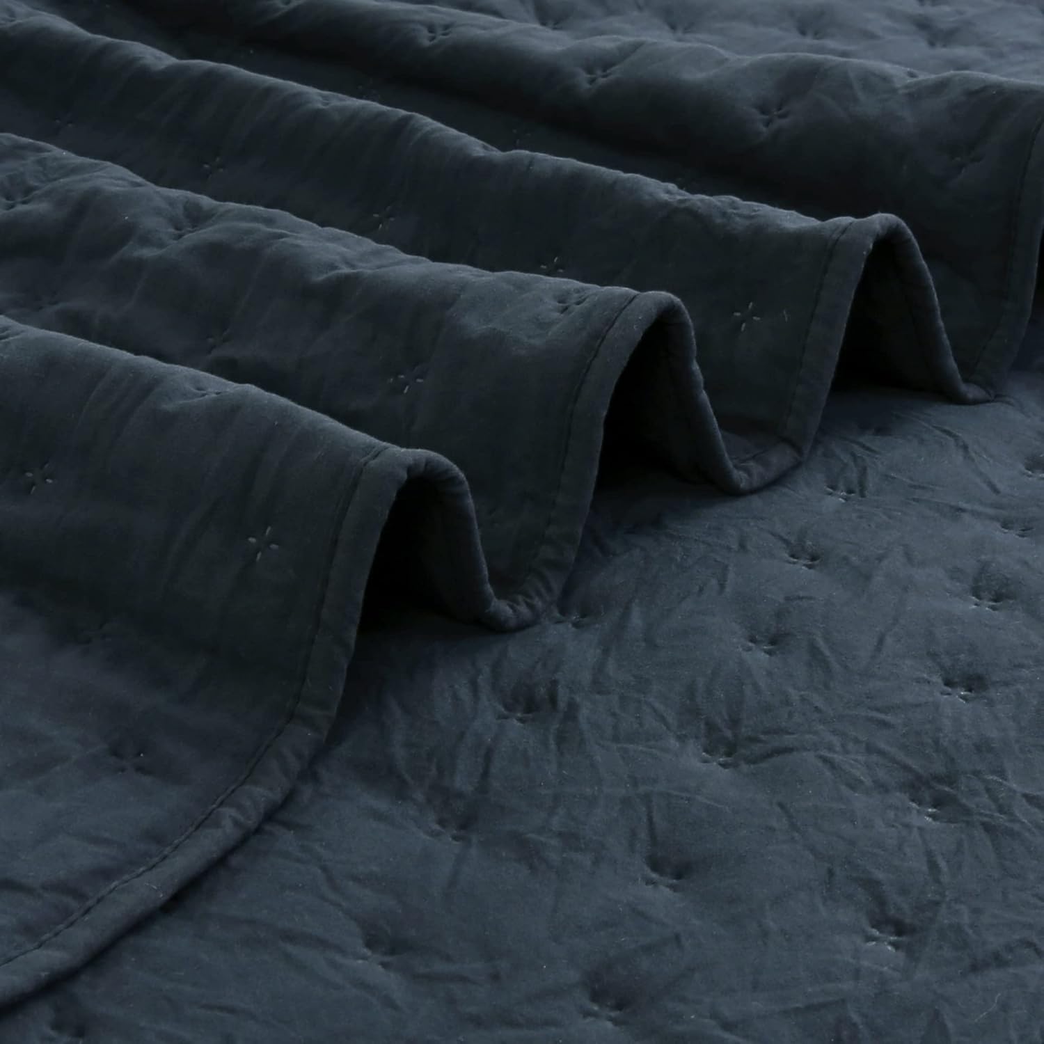 ROARINGWILD Navy Blue Queen Quilt Set with Pillow Shams - 3 Piece 90x90 Inches