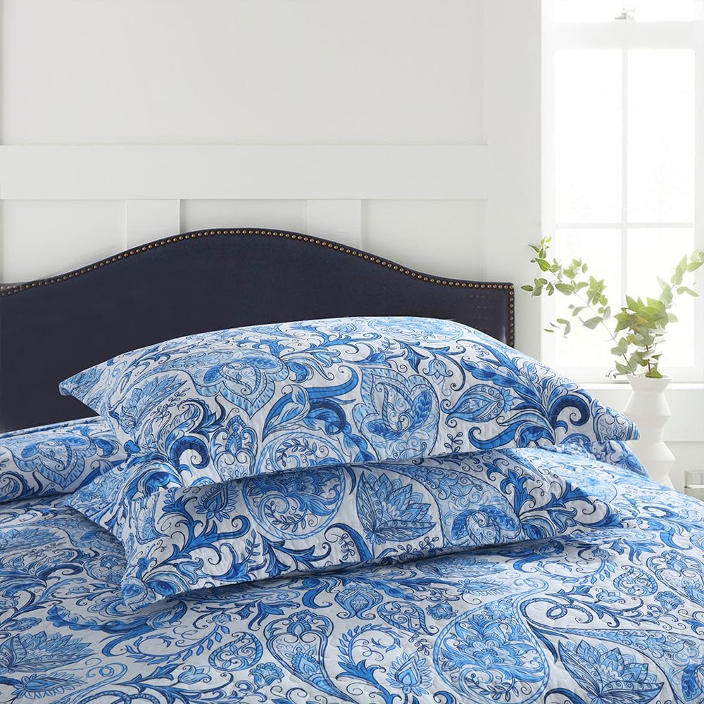 Camandy Cotton Quilt Bedding Set Reversible 3 Pieces King Size