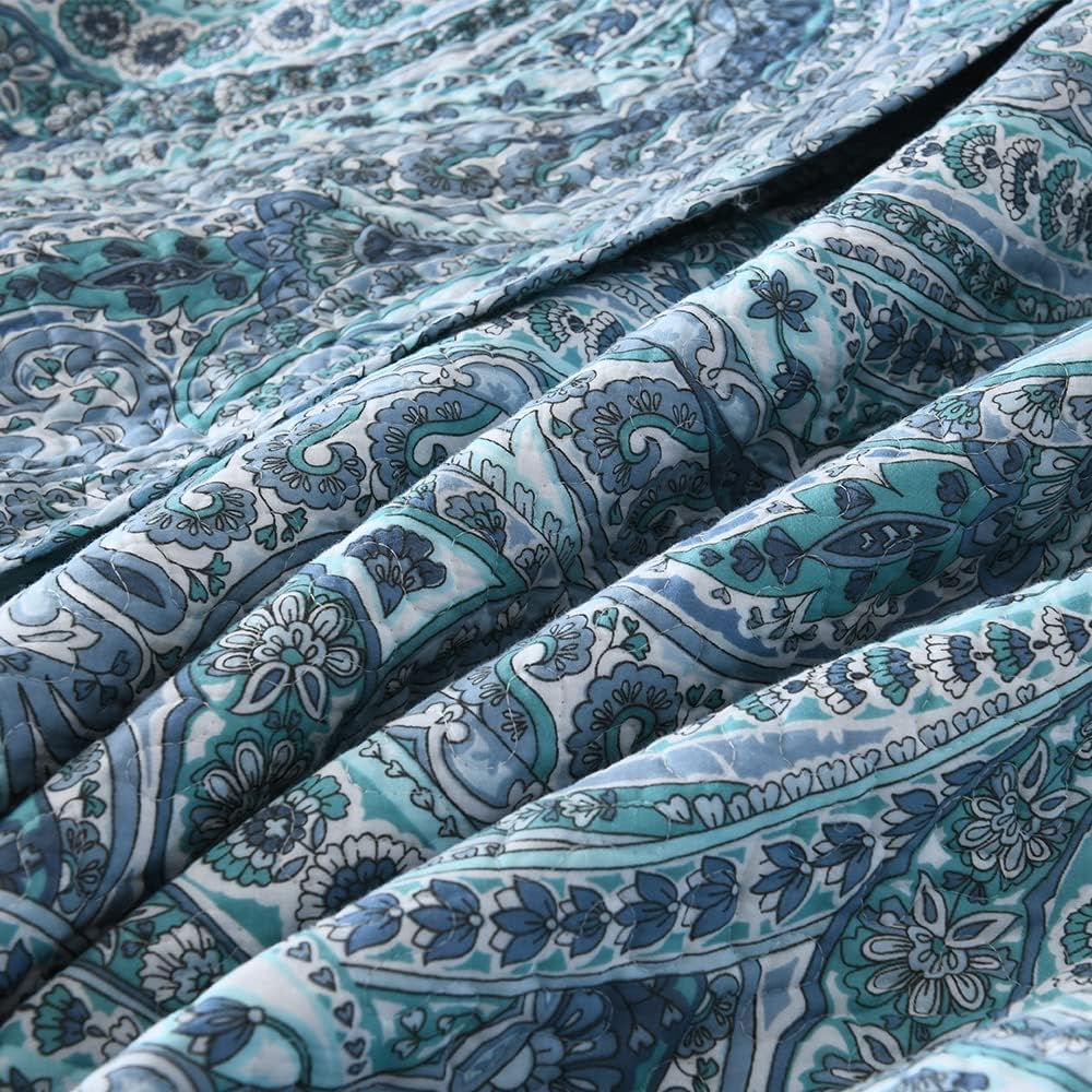 ENASAL Reversible Paisley Cotton Quilt Set King Size