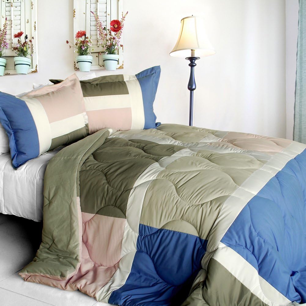 Pink Princess Quilted Patchwork Down Alternative Comforter Set