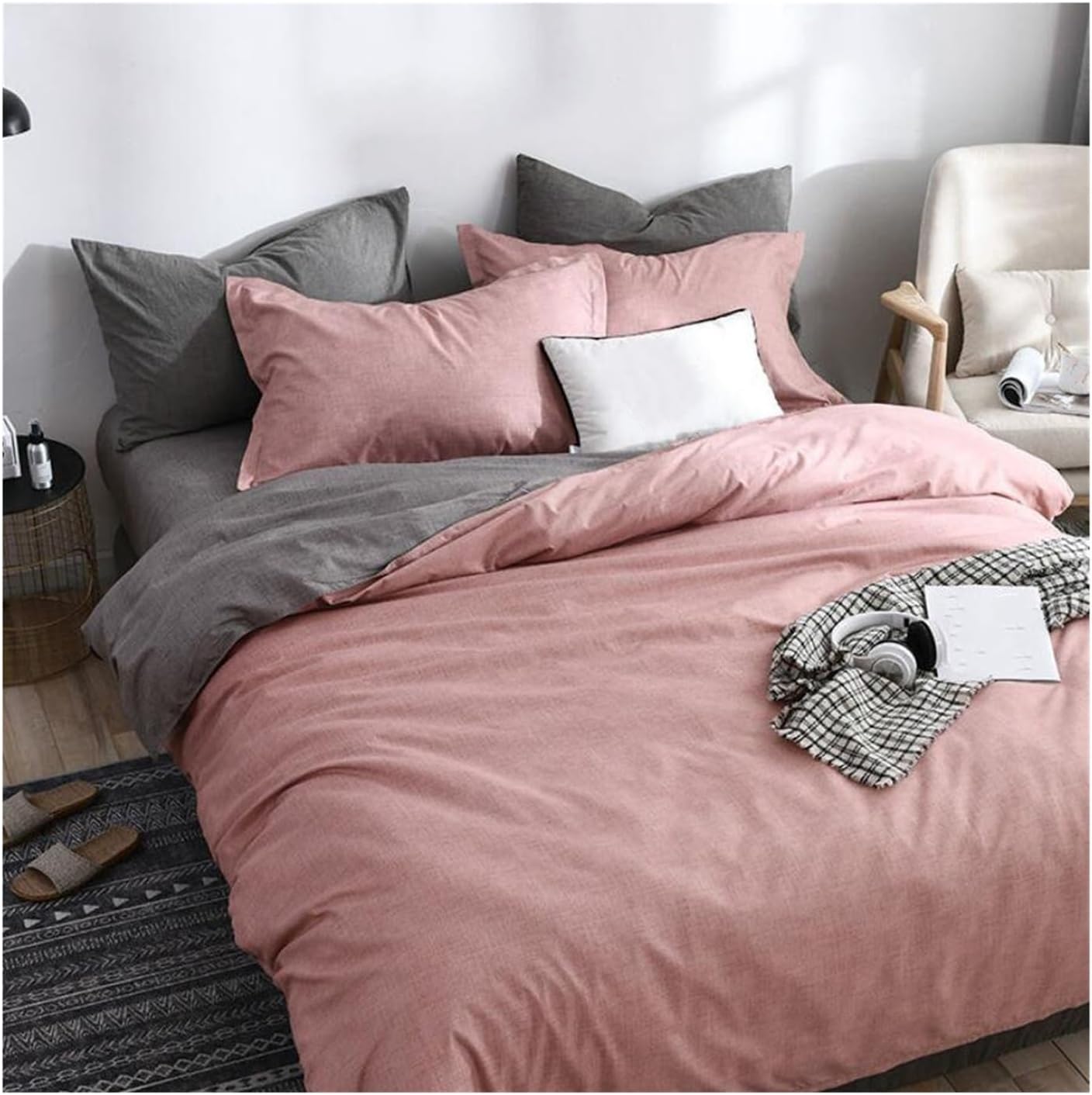 YUSIWOAL Bedroom Dormitory Luxury Bedding Set Green Super King