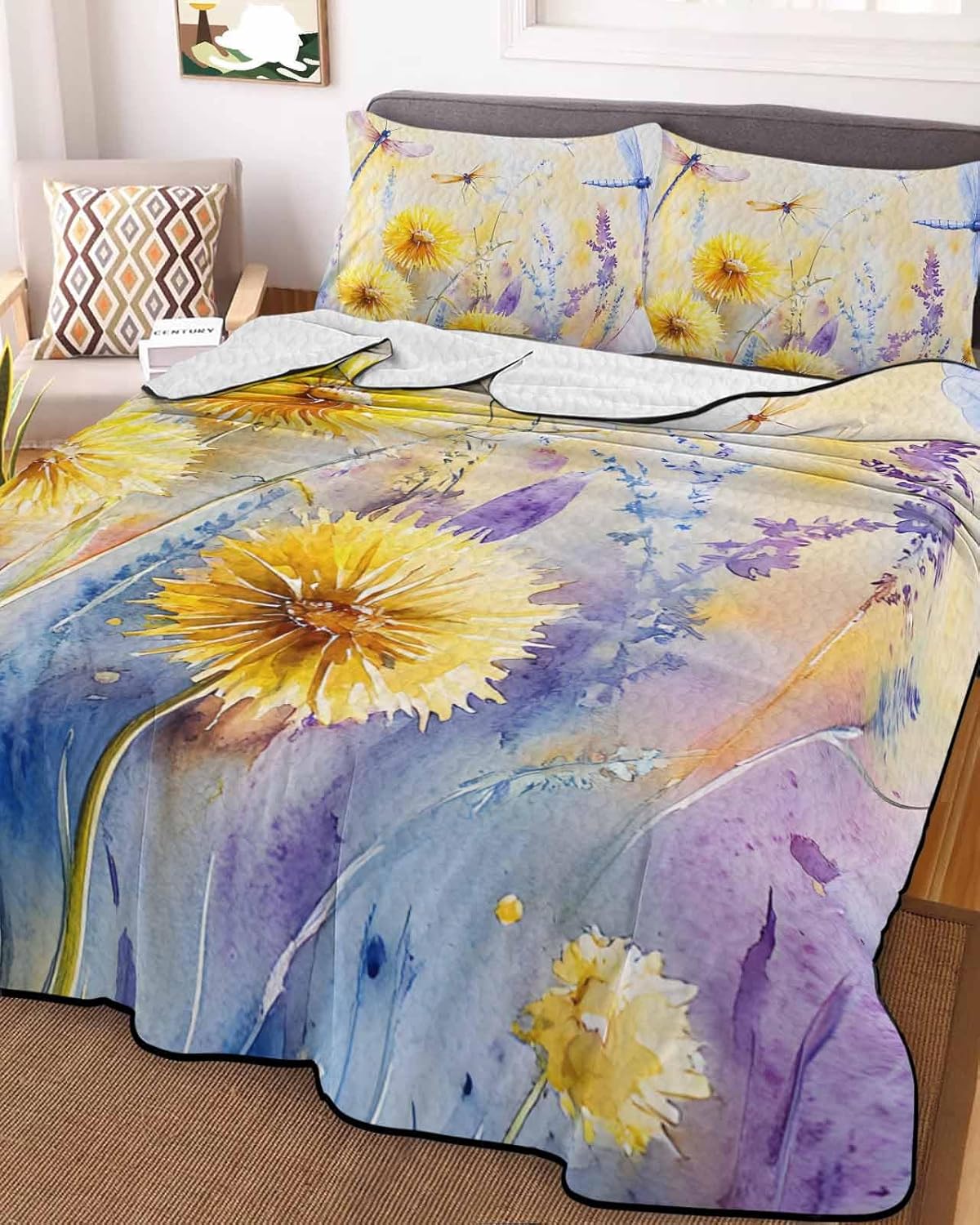 Stongaro Twin XL Quilt Set 3 Pieces Breathable Comforter 1