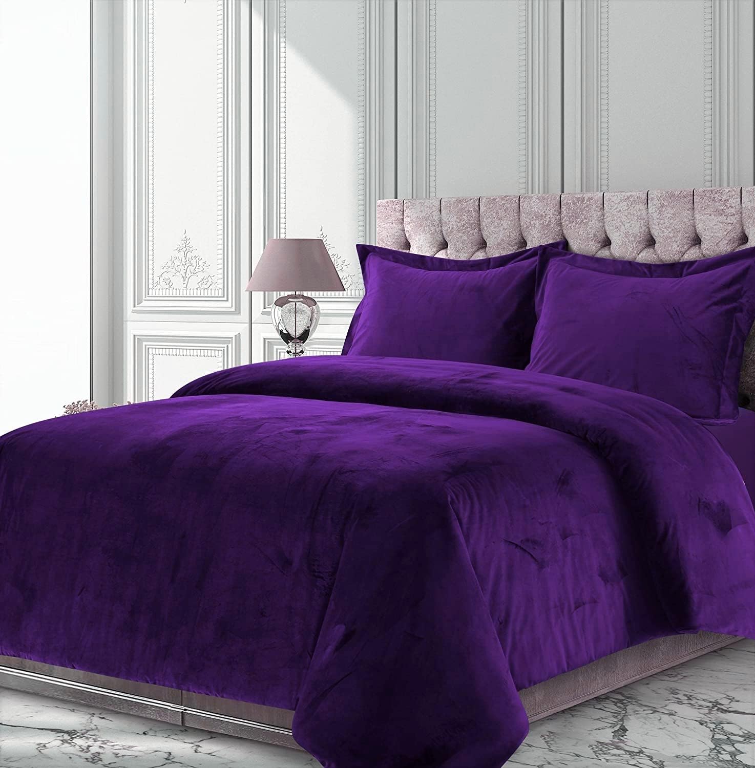 Velvet Plum Comforter Set Super Queen 3 pcs