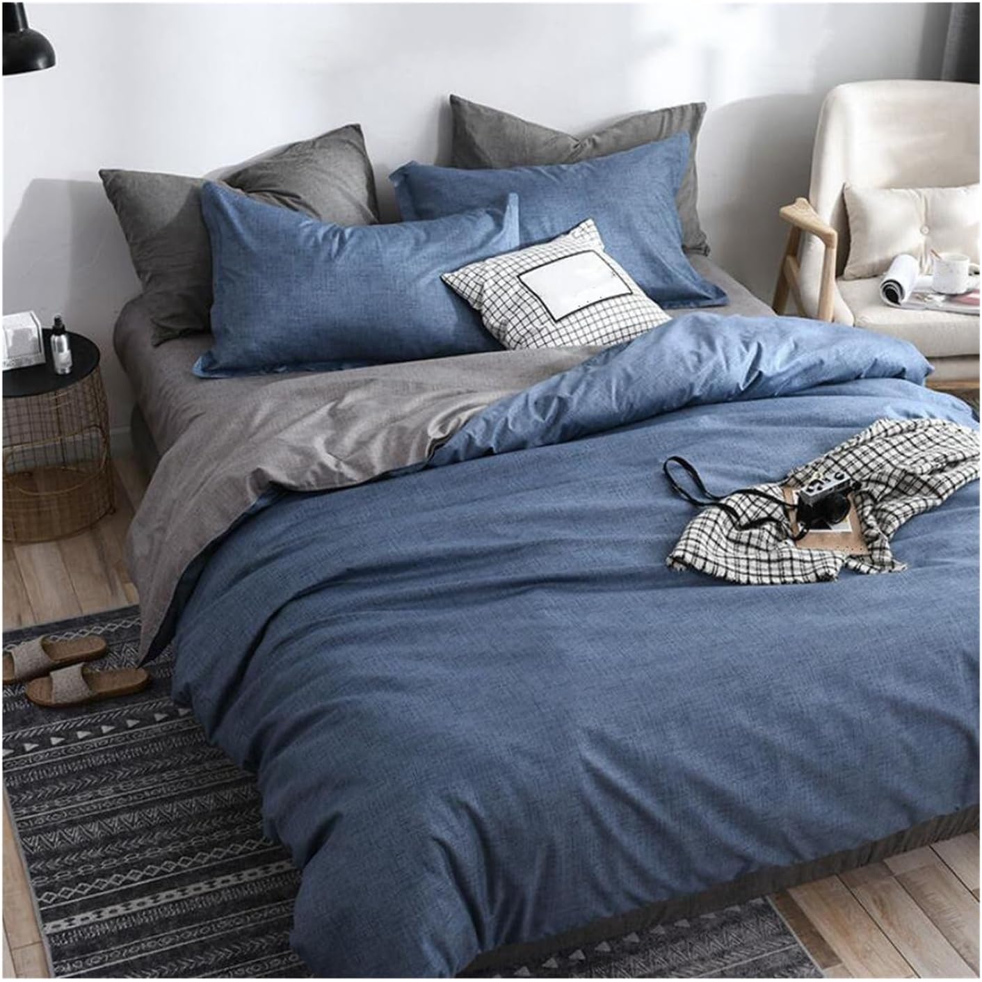 YUSIWOAL Bedroom Dormitory Luxury Bedding Set Green Super King